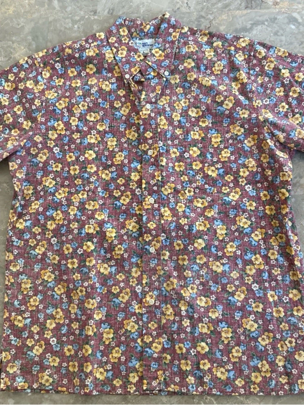 Vintage 90s Reyn Spooner Floral Hawaiian Shirt Red Multi L